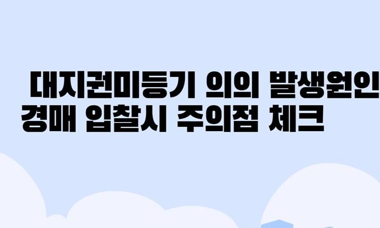 대지권미등기 경매 입찰 감정평가서상에 감정평가된것 입찰