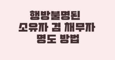 행방불명된 소유자 겸 채무자의 명도 방법