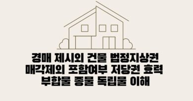 경매 제시외 건물 법정지상권 매각제외 포함여부 저당권효력 부합물 종물 독립물 이해