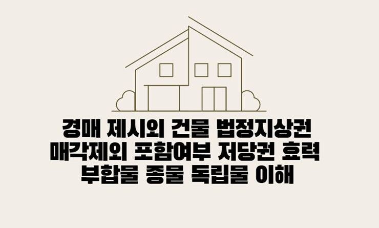 경매 제시외 건물 법정지상권 매각제외 포함여부 저당권효력 부합물 종물 독립물 이해