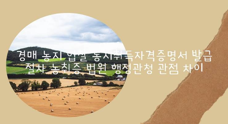 농지취득자격증명서 농취증 발급 절차