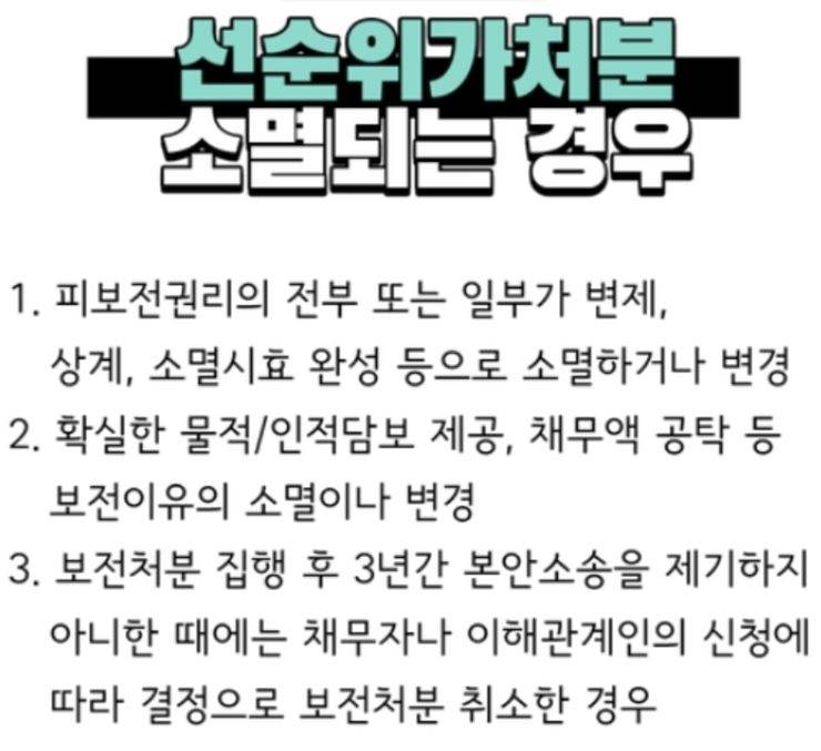 선순위가처분 소멸되는 경우