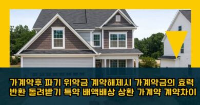 부동산 계약 가계약 본계약